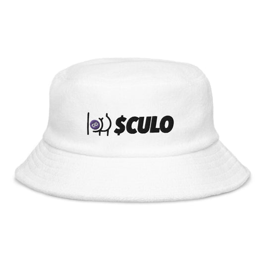 $CULO White Unstructured Terry Bucket Hat